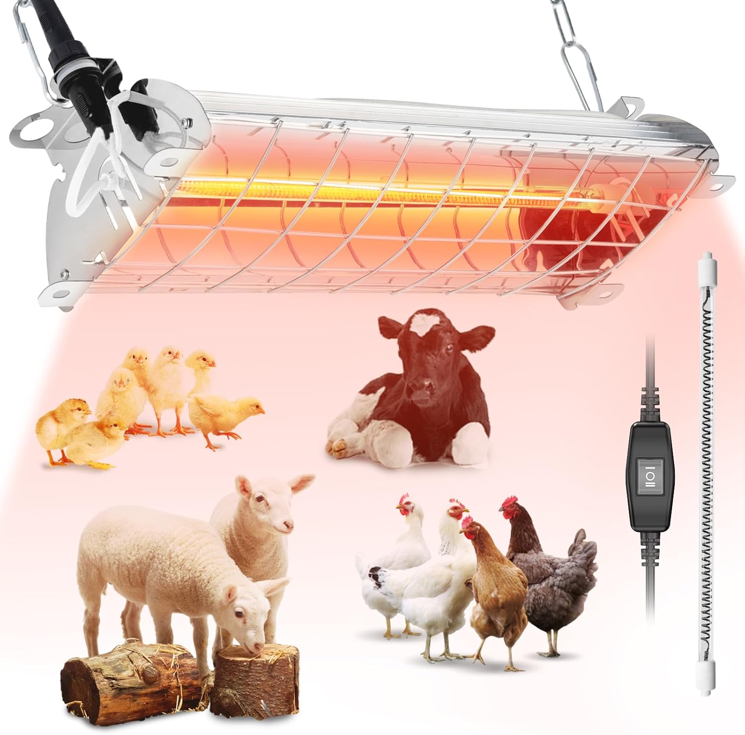 Heavy duty heat lamp fixture