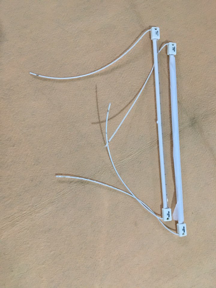 Elemento riscaldante alogeno a infrarossi in quarzo 618mm 400v 2000w