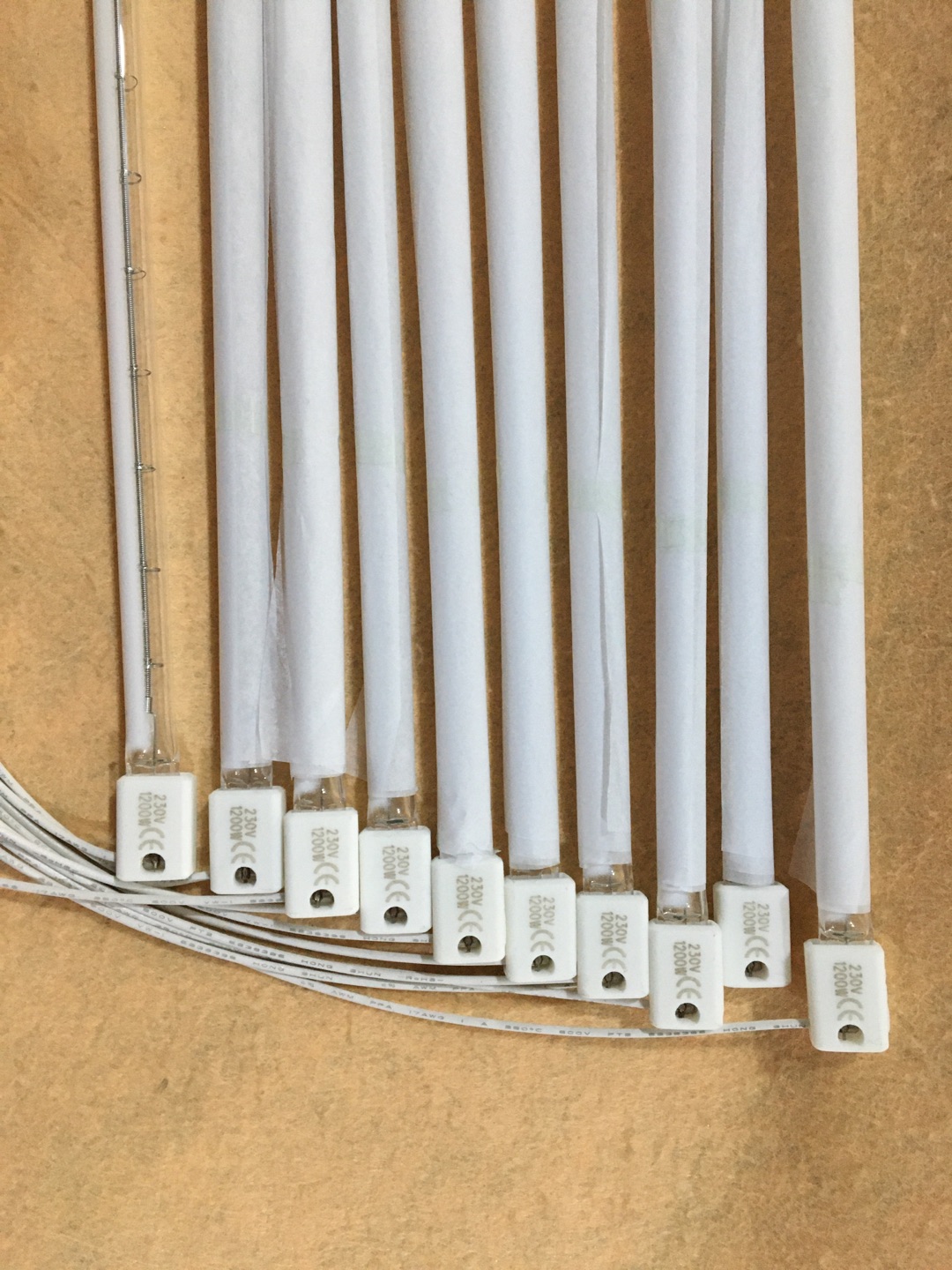 Lampada alogena a infrarossi in quarzo 483mm 1500w lampadina alogena _con clip a X